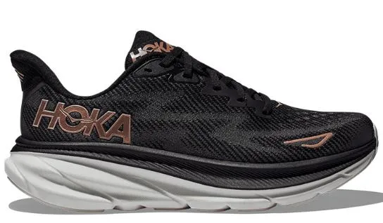 HOKA Women s CLIFTON 9 D Black Rose Gold