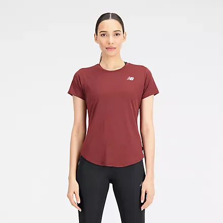 New Balance WOMEN S ACCELERATE SHORT SLEEVE BURGUNDY